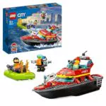 LEGO City Lancha de Rescate de Bomberos y Zodiac Juguete para Niños 6+