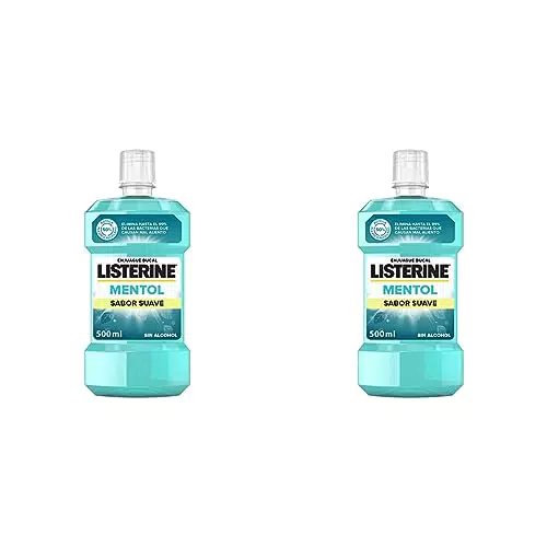 Listerine Enjuague Bucal, Mentol Sabor Suave, Sin Alcohol