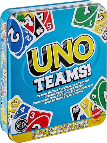 Mattel Games UNO Teams Juego de Cartas para Familias, Fiestas y Viajes JDM40