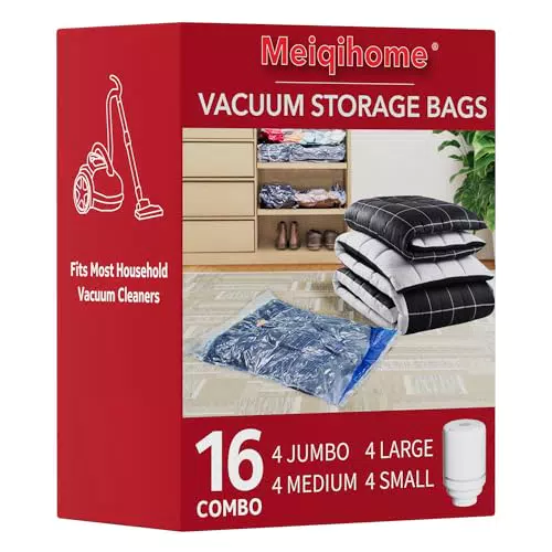 MEIQIHOME bolsas de vacío con bomba eléctrica para ropa, mudanza y viaje