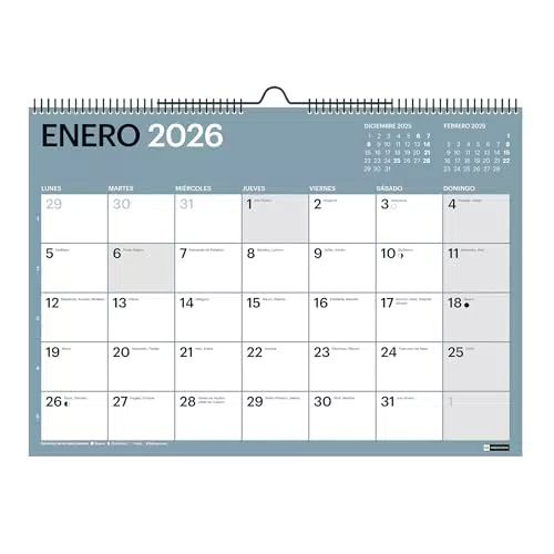 Miquelrius Calendario de Pared 2026 Chromat Organizador Anual A3 con Espacio para Notas