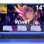 Ordenador portátil 14 Celeron N5095 8GB RAM 256GB SSD Windows 11 FHD WiFi 5G