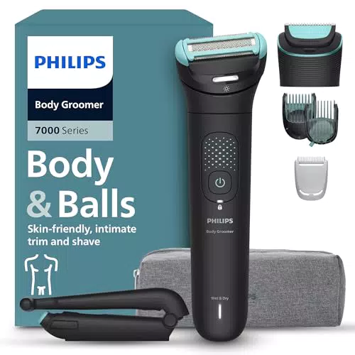 Philips Serie 7000 BG7025/15 - Afeitadora corporal con cabezal de recorte y de afeitado