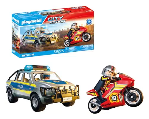 Playmobil Action Heroes Persecución Camioneta Policial con Luces y Sonidos Juguete