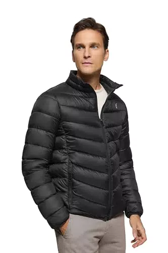 Polo Club Chaqueta Ultraligera para Hombre con Cierre de Cremallera y Logo Bordado