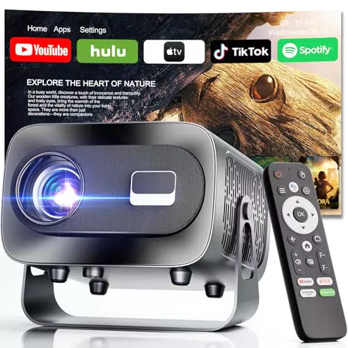 Proyector portátil con WiFi 6 y Bluetooth 5.1 compatible con 4K y 1080P