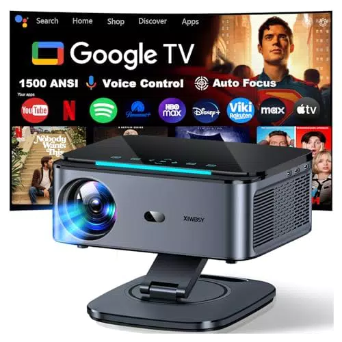 XIWBSY Proyector Portátil 4K 1080P, 360°, Google TV, WiFi 6, Bluetooth, Netflix