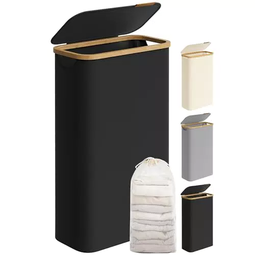 Songmics Cesto de Ropa Sucia con Tapa Plegable y Forro Extraíble Modelo LCB506B01