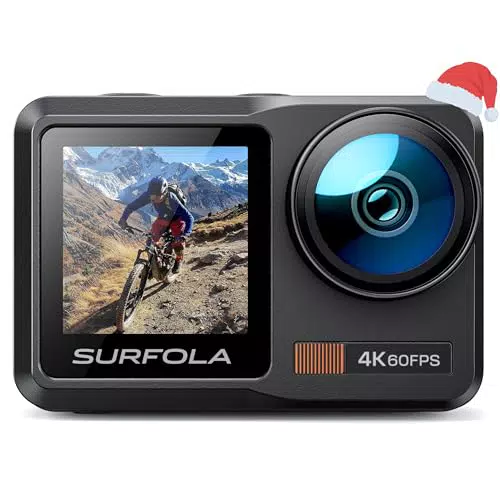 Surfola SF630 Cámara Deportiva 4K 60FPS Sumergible 40M WiFi Pantalla Dual EIS