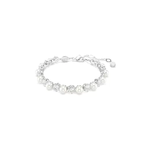 Swarovski Pulsera Tennis Matrix con Perlas y Circonitas, Baño de Rodio