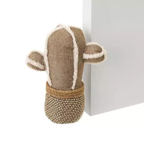 Tope de puerta decorativo en tela con diseño de cactus