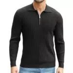 Zetieny Jersey de Hombre Polo con Manga Larga y Cuello Clásico Regular Fit