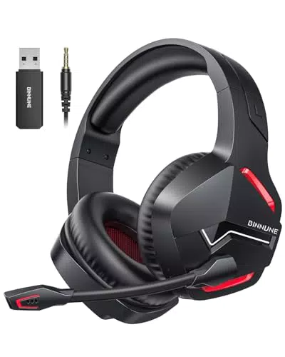 Binnune BW01 Auriculares Gaming Inalámbricos 2.4G con Micrófono para PS5 PS4 PC