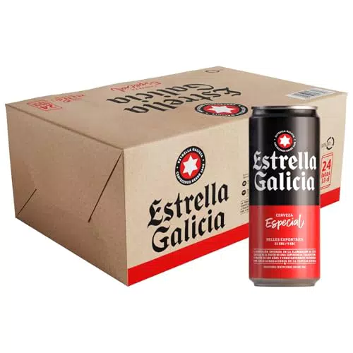 Estrella Galicia Especial - Cerveza Lager Especial, Pack de 24 Latas x 33 cl