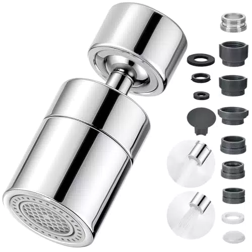 Grifo Giratorio 360° M22 M24 Ahorro Agua Extensión Aireador Cocina Baño