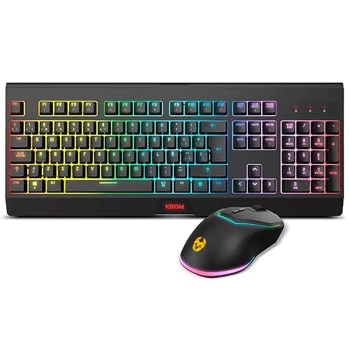 Krom Kabala Kit Teclado y Ratón Inalámbricos RGB Anti-Ghosting para PC Español