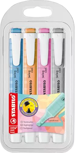 Rotulador stabilo fluorescente swing cool pastel estuche de 8 unidades colores surtidos