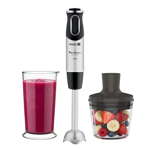 Moulinex Quickchef Batidora de mano y picadora 500 ml, 1000 W, 10 velocidades