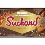 Suchard Turrón de Chocolate Negro con Almendra y Arroz Inflado Sabor Intenso