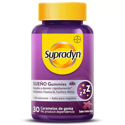 Supradyn Sueño Gummies con Melatonina, Vitamina B6, Pasiflora y Melisa para Dormir Bien
