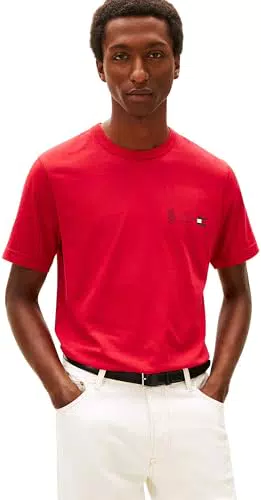 Tommy Hilfiger Camiseta Hombre Small Crest Outline Manga Corta Cuello Redondo