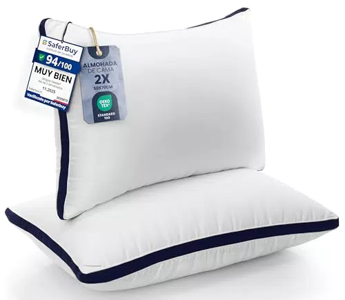 Utopia Bedding Almohada Microfibra con Relleno de Poliéster 3D Transpirable y Suave