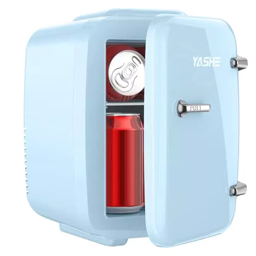 YASHE Mini nevera de 4 litros para cosméticos y bebidas, 220 V CA/12 V CC