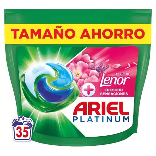 Ariel Pods Platinum Detergente Líquido en Cápsulas Frescor Sensaciones para Lavadora