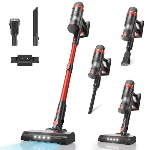 Aspiradora Sin Cable 48KPA Escoba Vertical con Pantalla LED para Pelos de Animales
