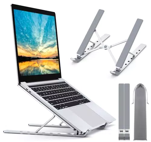 Babacom Soporte Portátil Mesa Ajustable en Aluminio, Plegable para MacBook y PC