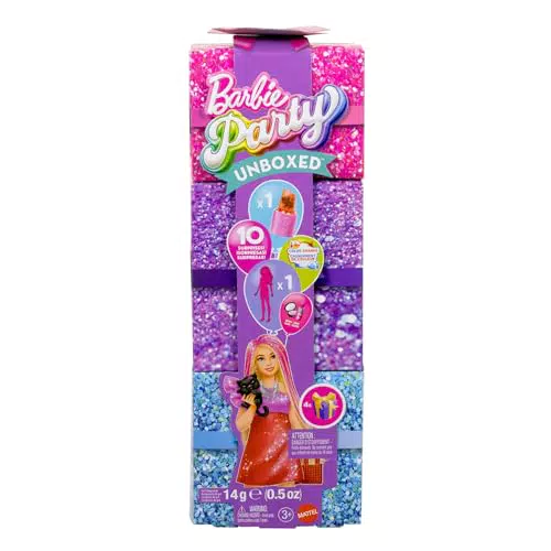 Barbie Party Unboxed Serie Glam Party Muñeca Con Accesorios Y Sorpresas