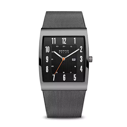 Bering 16433-377 Reloj Solar para Hombre con Caja de Acero y Correa Milanesa