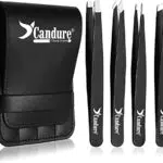 Candure Pinzas Depilar Profesionales de Acero Inoxidable Punta Precisa Facial