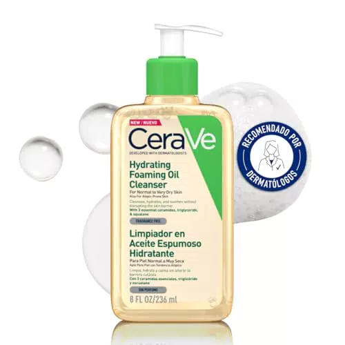 CeraVe Limpiador Aceite Espumoso Hidratante Para Piel Seca y Atópica Rostro Cuerpo