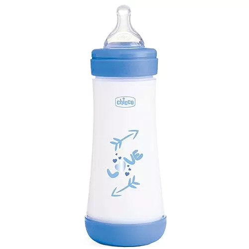 Chicco Perfect 5 Biberón Anticólico con Tetina de Silicona Flujo Rápido Para Bebés