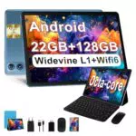 Dghrti Tablet Android 14 10 Pulgadas 22GB 128GB Octa-Core 2 en 1 con Teclado