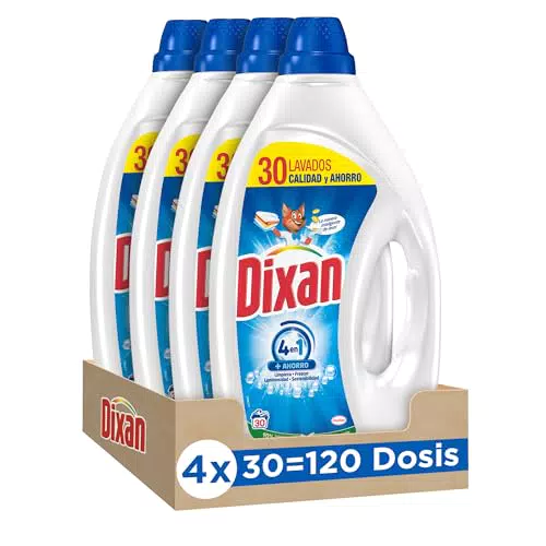 Dixan Gel Total+ 4 en 1 Detergente Líquido Lavadora Gran Poder Quitamanchas Frescura