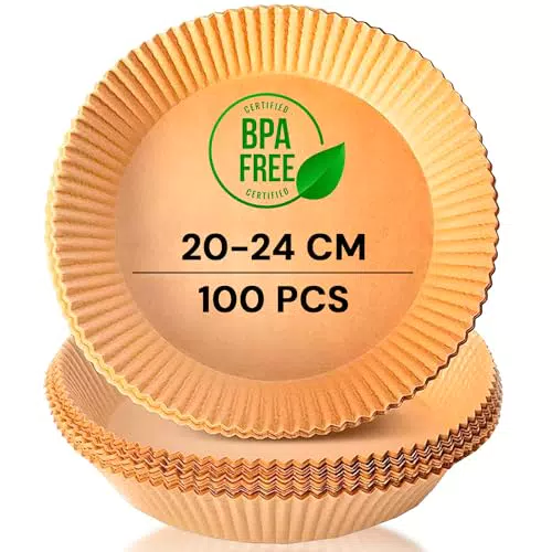 Edihome Papel para Freidora de Aire Redondo Accesorio Desechable sin BPA Horno