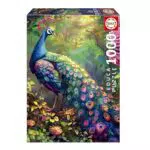 Educa Puzzle Jardín del Pavo Real para Adultos con Pegamento Incluido