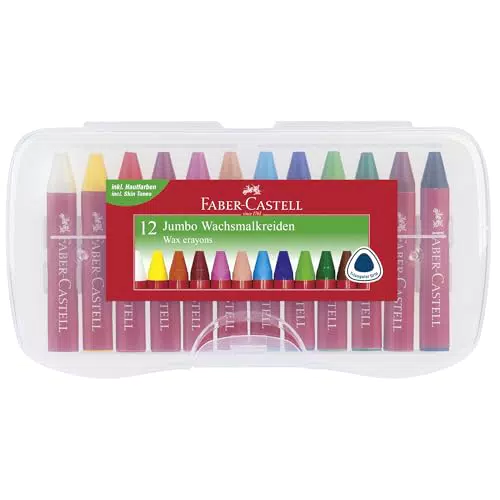 Faber-Castell Crayones De Cera Jumbo Para Niños Y Adultos