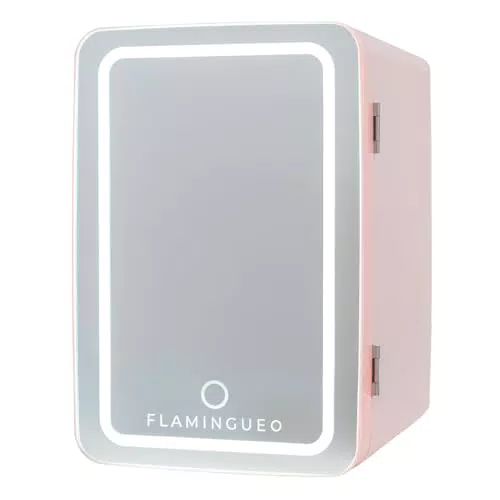 Flamingueo Mini Nevera Espejo con Luz LED Frío Calor para Cosméticos y Skincare