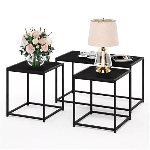 Furinno Camnus Mesa Baja Moderna con Mesas Auxiliares Estilo Americano