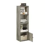 Furinno Luder Biblioteca con Puerta de Almacenamiento y 4 Estantes