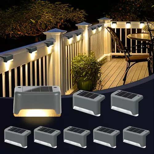 GIGALUMI Luces Solares Impermeables LED para Escaleras Exteriores y Jardín