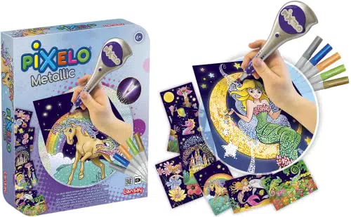 Lansay Pixelo Set Metallic Kit De Dibujo Con Efectos Punteados Para Niños