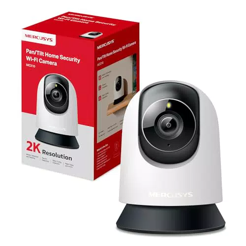 Mercusys MC210 Cámara Wi-Fi Interior 3MP, Visión Nocturna, Detección de Movimiento