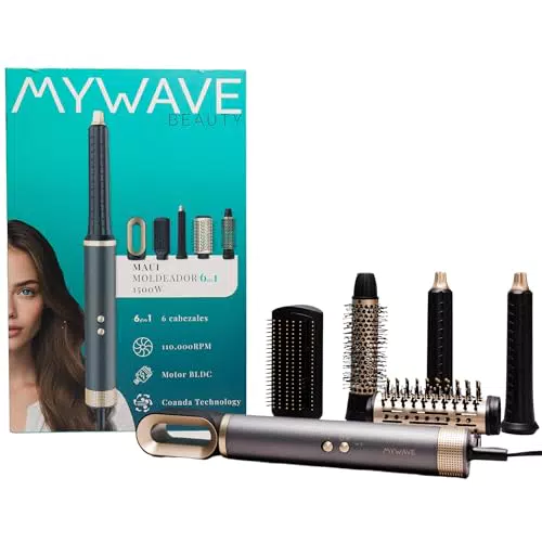 My Wave Cepillo Moldeador 6 en 1 con Tecnología Coanda y Motor BLDC Iónico Antifrizz