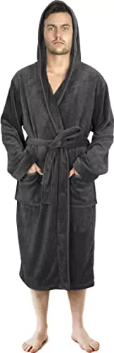 NY Threads Bata Para Hombre Con Capucha Ropa De Dormir Suave Y Acogedora