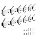 Perchero de Pared Acero Inoxidable Ideal para Salón o Baño Detrás de la Puerta