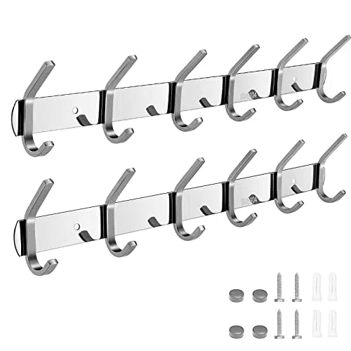 Perchero de Pared Acero Inoxidable Ideal para Salón o Baño Detrás de la Puerta